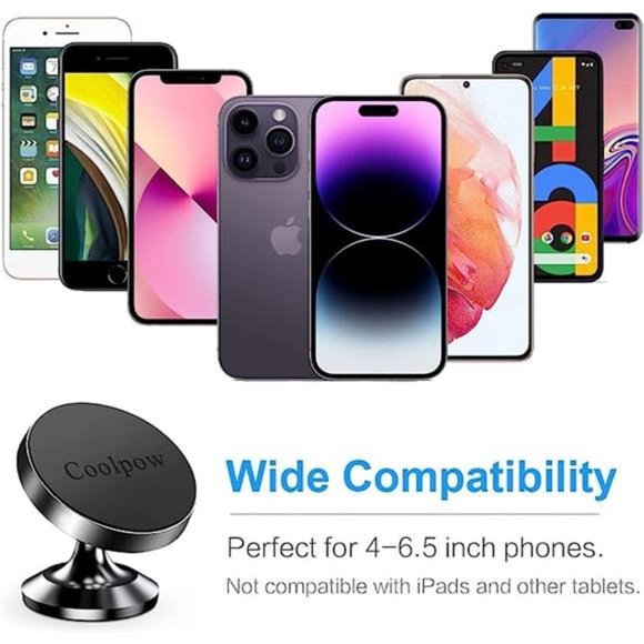 【2-PACK】Magnetic phone holder for car with 4 Metal Plat, 360° Rotation - Picture 3 of 7